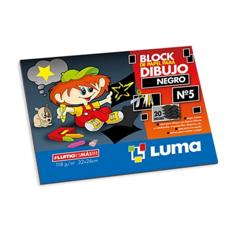 Block De Dibujo N5 Negro 20 HJS LUMA