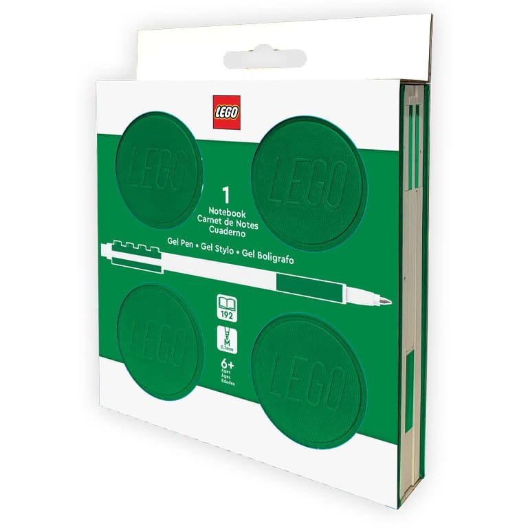 Cuaderno Anotador Verde + Bolígrafo LEGO
