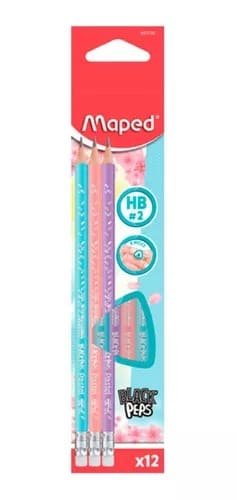 LAPIZ GRAFITO PASTEL HB X12 MAPED