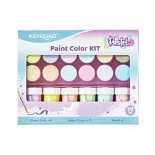 SET X6 TEMPERAS PASTEL+ 12 ACUARELAS PASTEL + 1 PINCEL KEYROAD