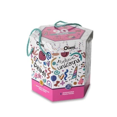 SET DE ARTE X90 PIEZAS HEXAGONAL ROSA OLAMI