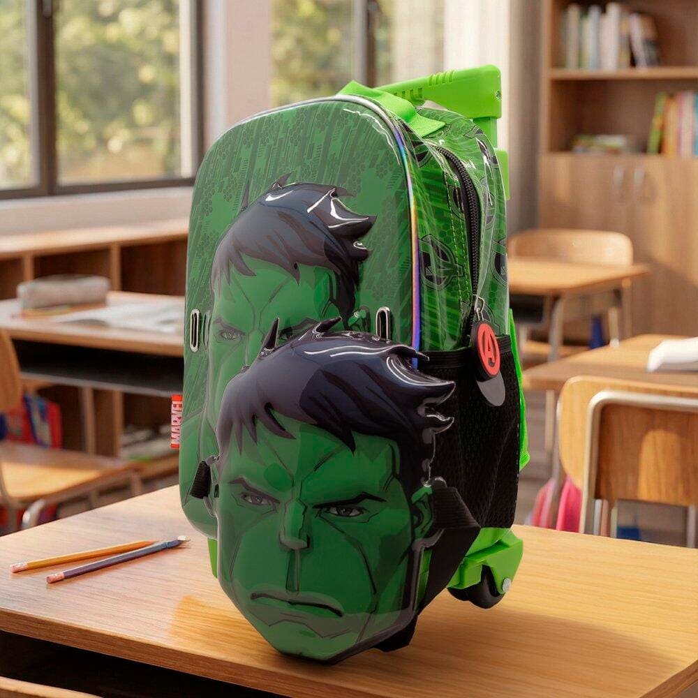 Mochila Hulk c/carro c/mascara 12"