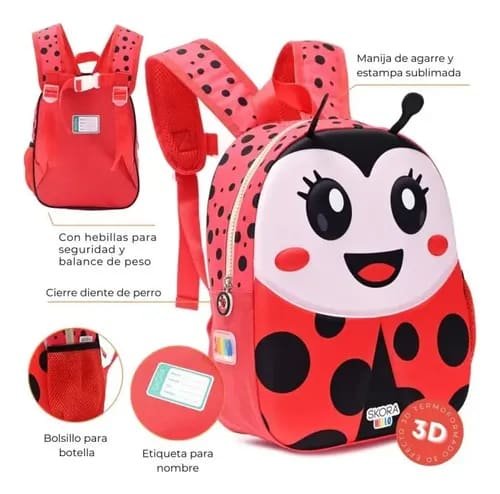 Skora Mochila Infantil Con Luz Kawaii 30x22x10 Cm