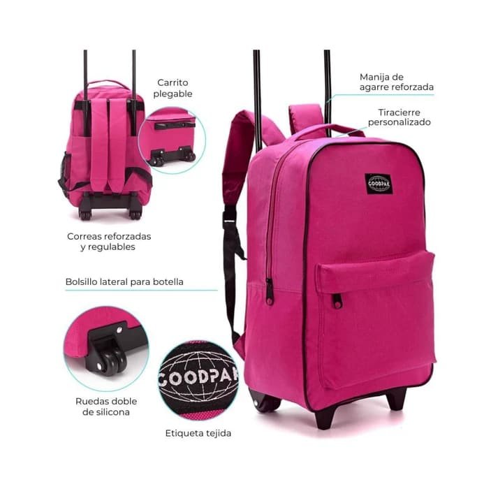 MOCHILA LISA FUSCIA CARRO 17 GOODPAK 54814