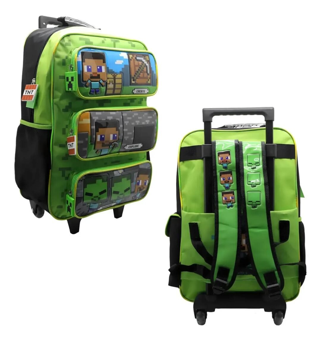MOCHILA MINECRAFT C/CARRO 18 CRESKO 37244