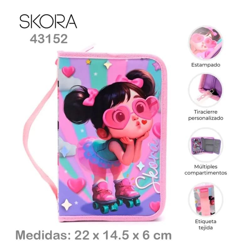 cartuchera despegable think happy nenas SKORA 43152