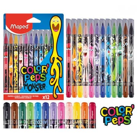MARCADORES COLOR PEPS MONSTER X12 MAPED