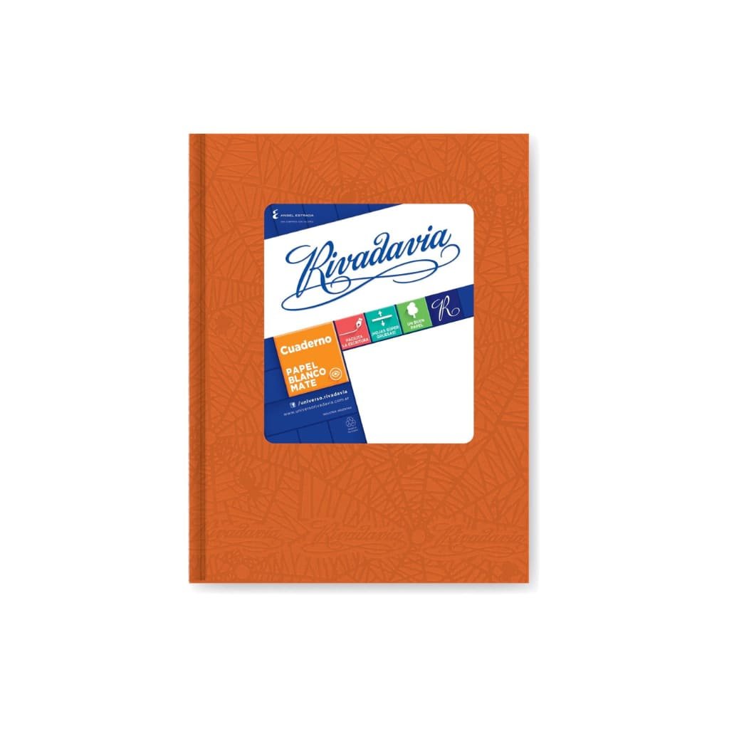 7792216155355 CUADERNO NARANJA N1 ARAÑA 50HJS RAYADO RIVADAVIA