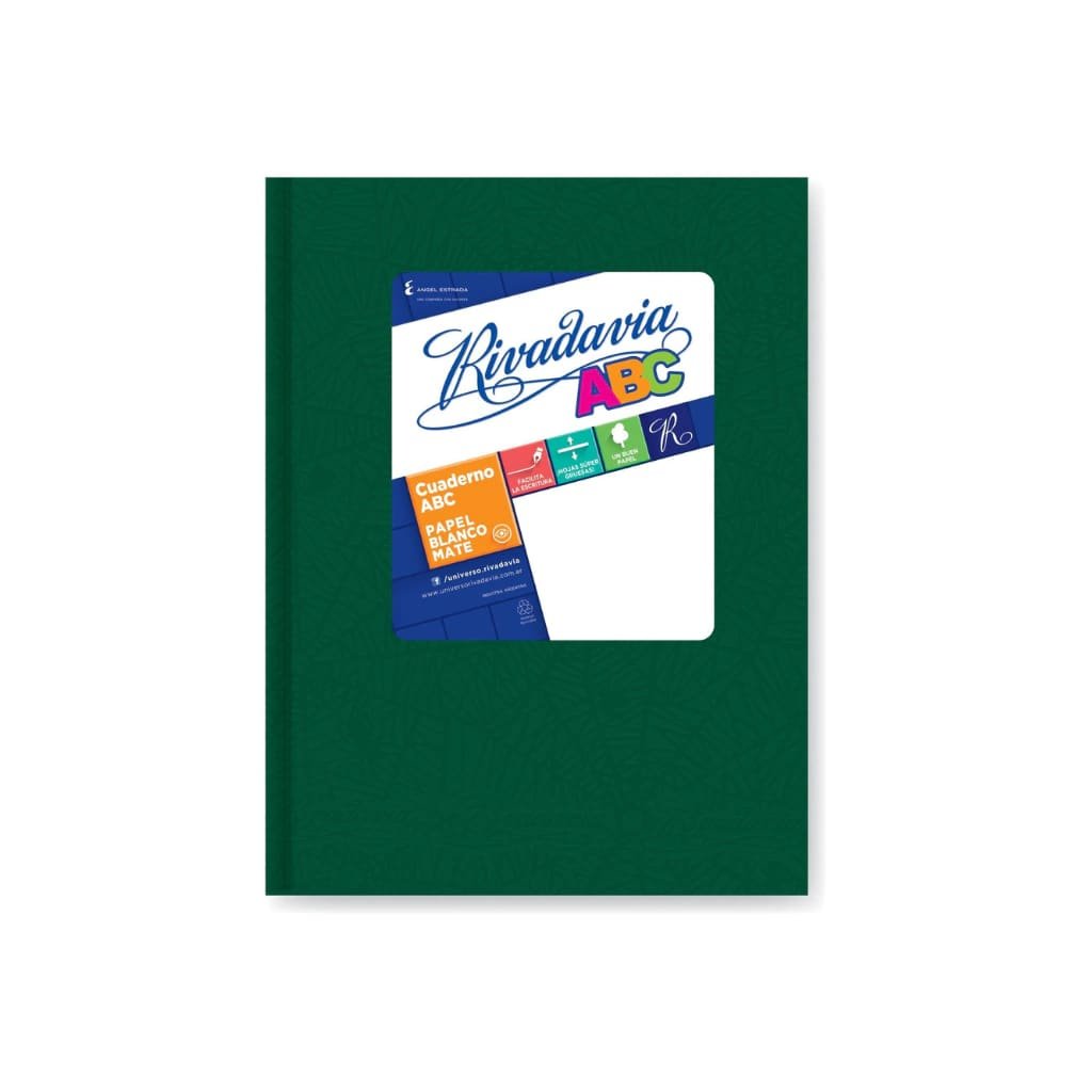 7792216050643 CUADERNO VERDE ABC 50HJS RAYADO ARAÑA RIVADAVIA