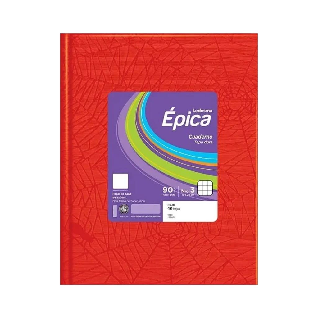 7791762003257 CUADERNO ROJO ARAÑA N3 48HJS CUADRICULADO EPICA