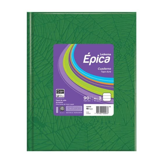 7791762003233 CUADERNO VERDE ARAÑA N3 100HJS RAYADO EPICA
