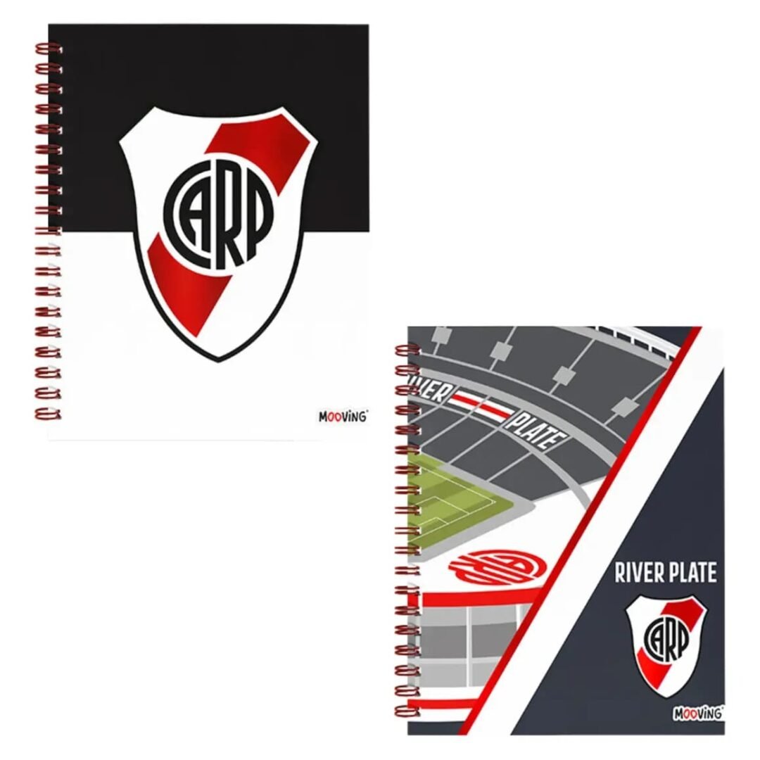 CUADERNO 16X21 ESPIRAL T/D 80H RIVER PLATE MOOVING