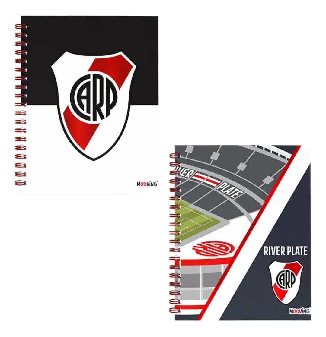 CUADERNO 16X21 ESPIRAL T/D 80H RIVER PLATE MOOVING