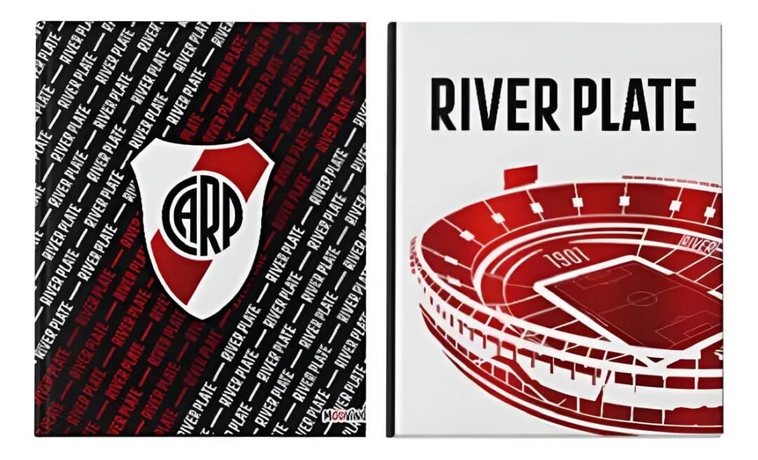 CUADERNO 19.5X24 T/D RIVER PLATE 48H RAYADO MOOVING
