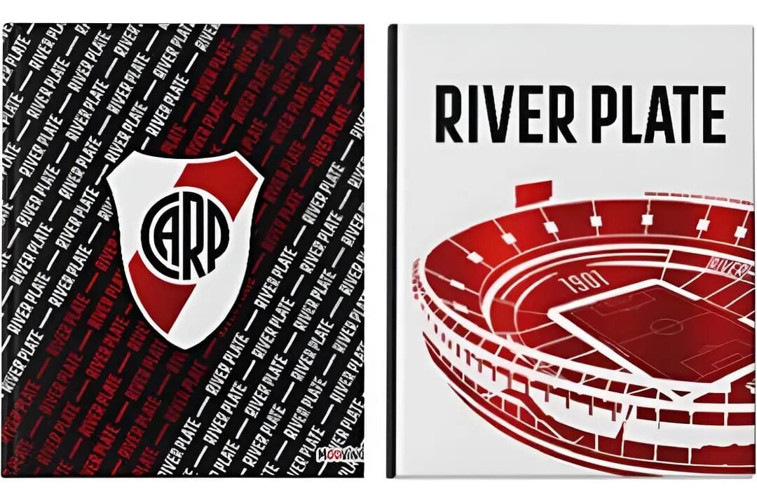 CUADERNO 19.5X24 T/D RIVER PLATE 48H RAYADO MOOVING