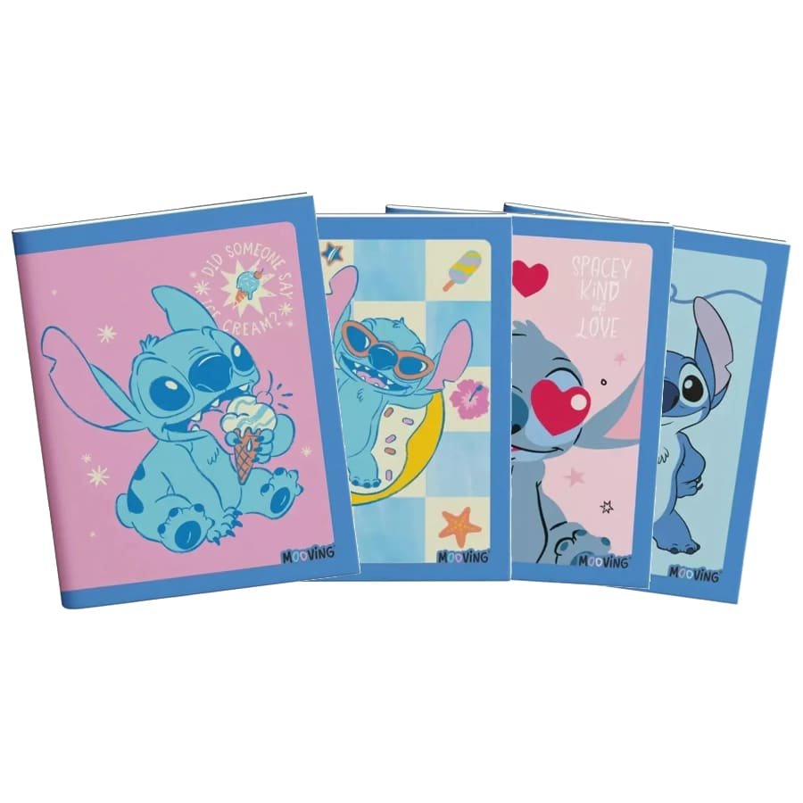 Cuaderno T/F Abrochado stitch 48 hjs rayado mooving