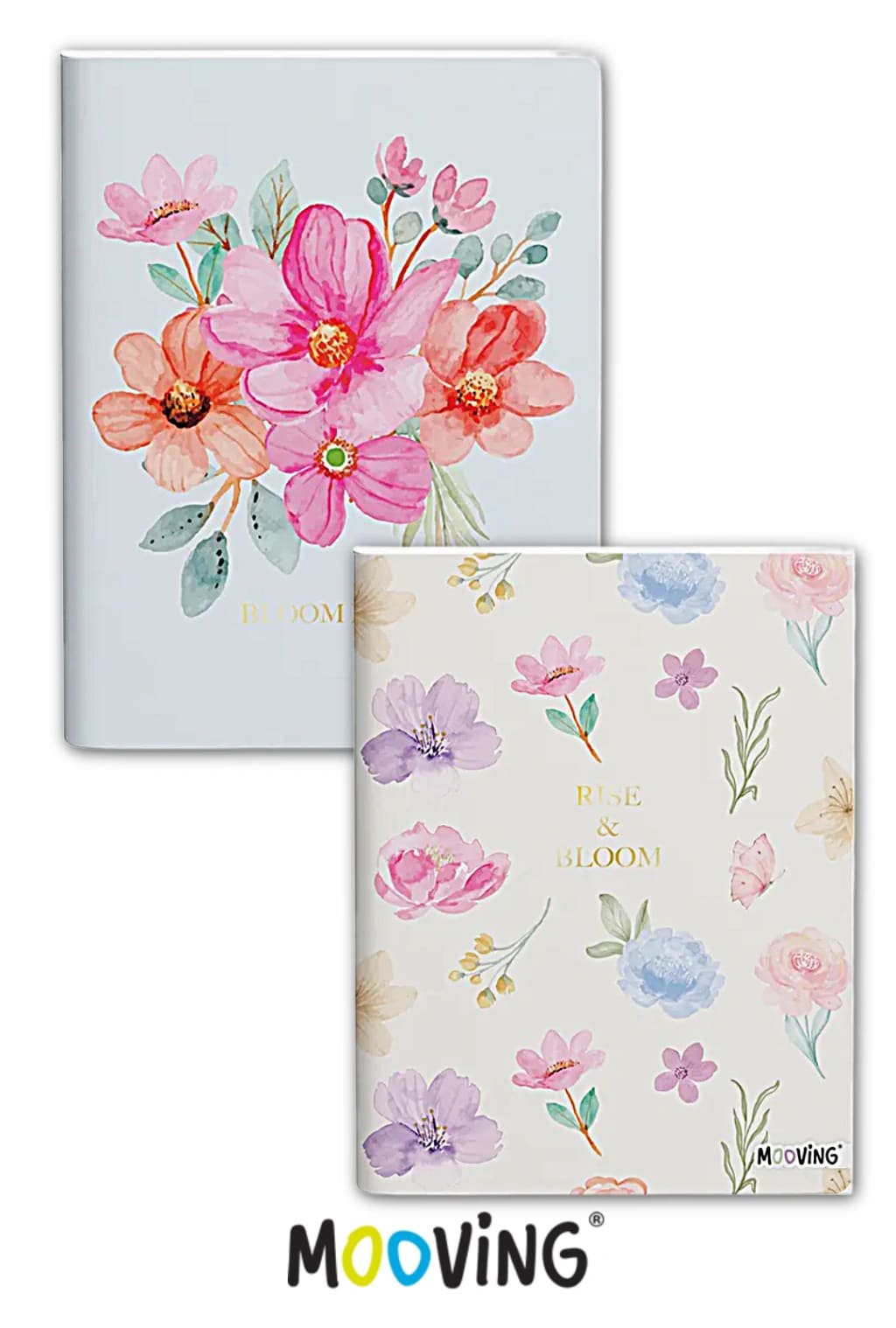 Cuaderno 16x21 T/F Cosido a hilo 48 hjs RAYADO Garden MOOVING