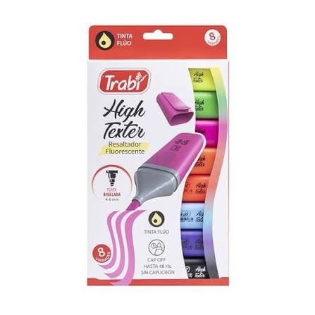 Resaltadores De Colores Trabi Fluo x8