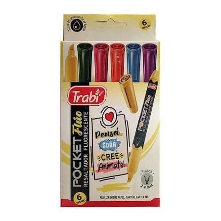 Resaltadores De Colores Trabi x6
