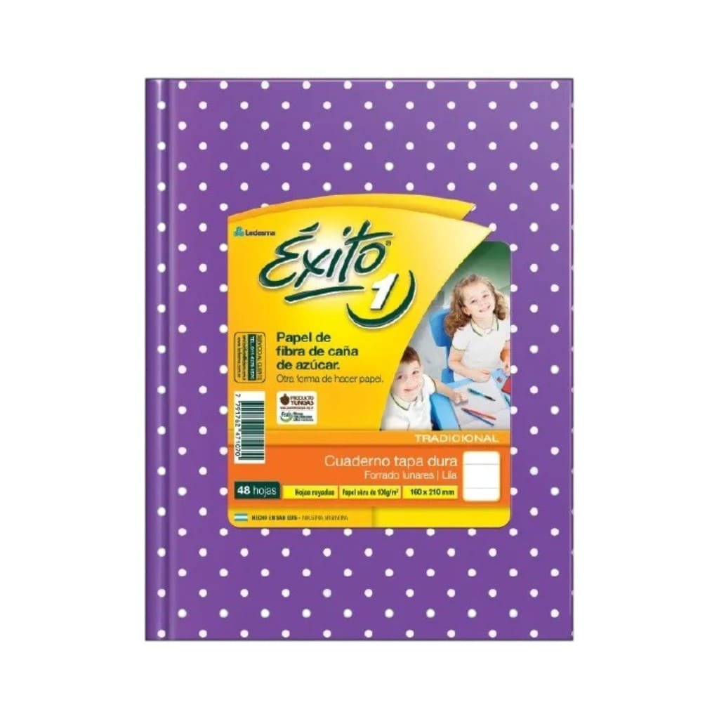 CUADERNO LILA LUNARES E1 48HJS EXITO