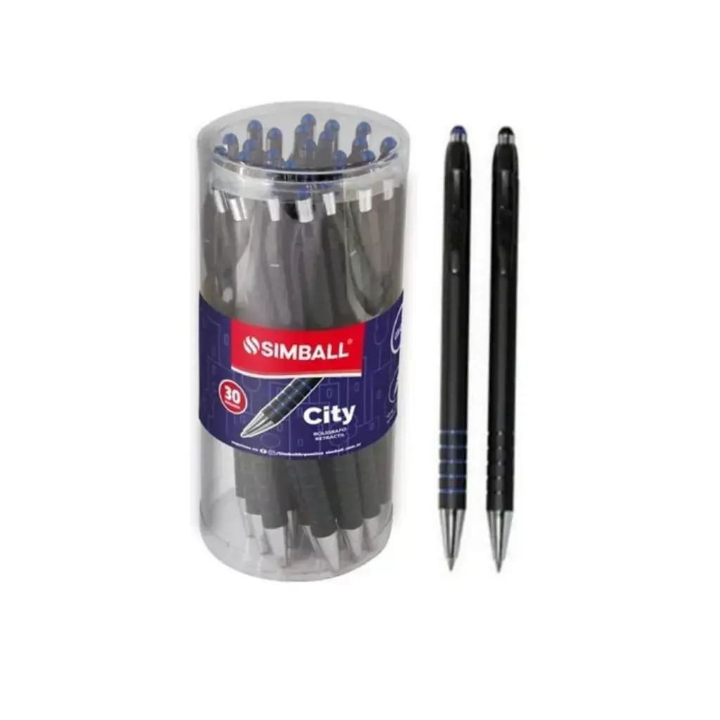 BOLIGRAFO RECTRATIL SIMBALL CITY AZUL