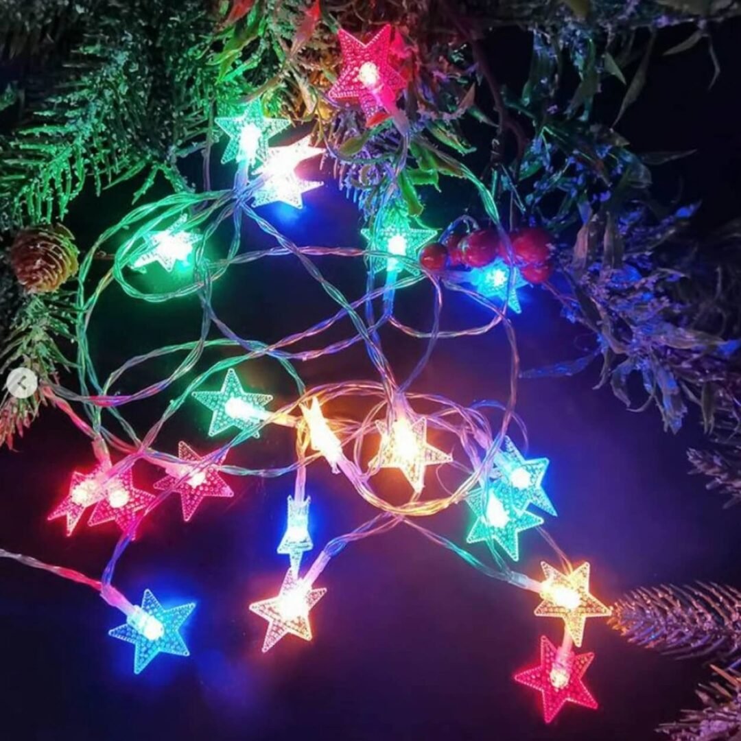 Guirnalda x28 Luces Estrellas Multicolor Transparente