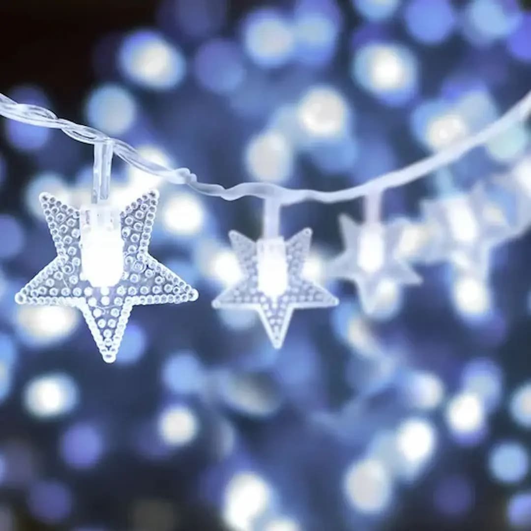 Guirnalda x28 Luces Estrellas Blanco Frio Transparente