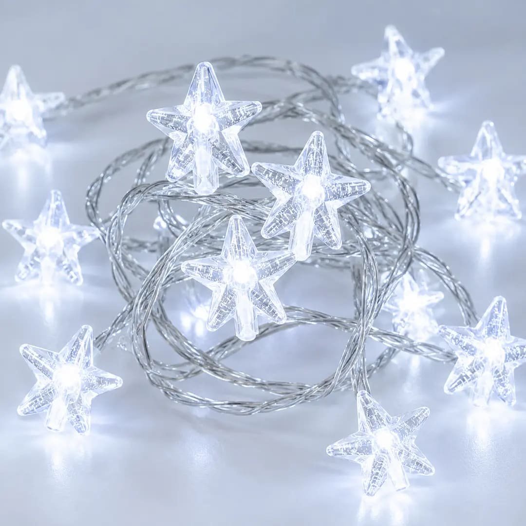 Guirnalda x28 Luces Estrellas Frio Transparente