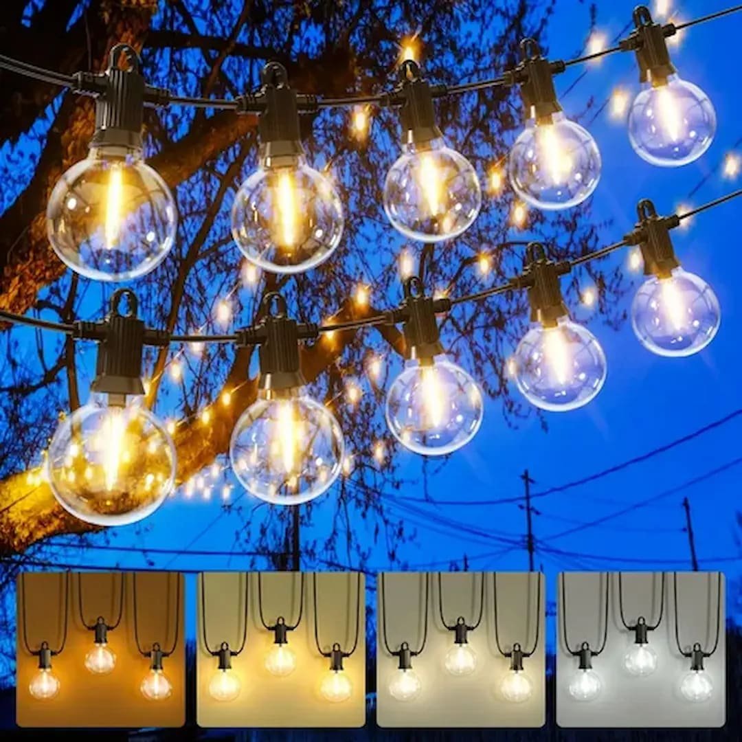 Guirnalda x28 Luces Exterior Blanco Calido Transparente
