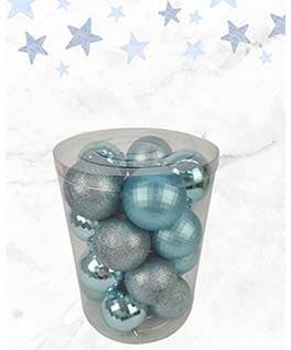 4CM SETX20PCS BOLA NAVIDEÑA CELESTE