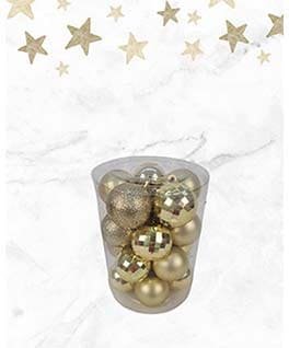 5CM SETX20PCS BOLA NAVIDEÑA DORADO