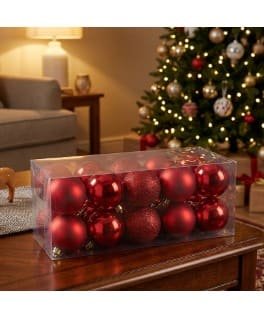 7CM SETX20PCS BOLAS NAVIDEÑAS ROJO