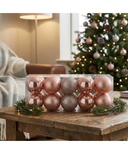 7CM SETX20PCS BOLAS NAVIDEÑAS ROSA VIEJO