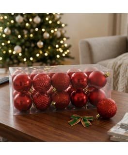 5CM SETX20PCS BOLAS NAVIDEÑAS ROJA