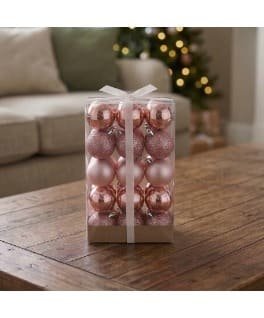 7CM SETX30PCS BOLAS NAVIDEÑAS ROSA VIEJO