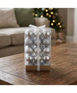 7CM SETX30PCS BOLAS NAVIDEÑAS PLATEADO