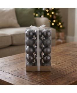 7CM SETX30PCS BOLAS NAVIDEÑAS GRIS OSCURO