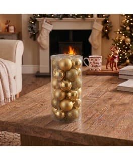 5CM SETX30PCS BOLAS NAVIDEÑAS DORADO