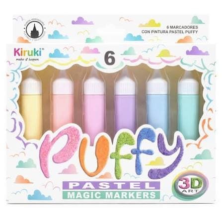 MARCADOR PUFFY 3D X6 PASTEL