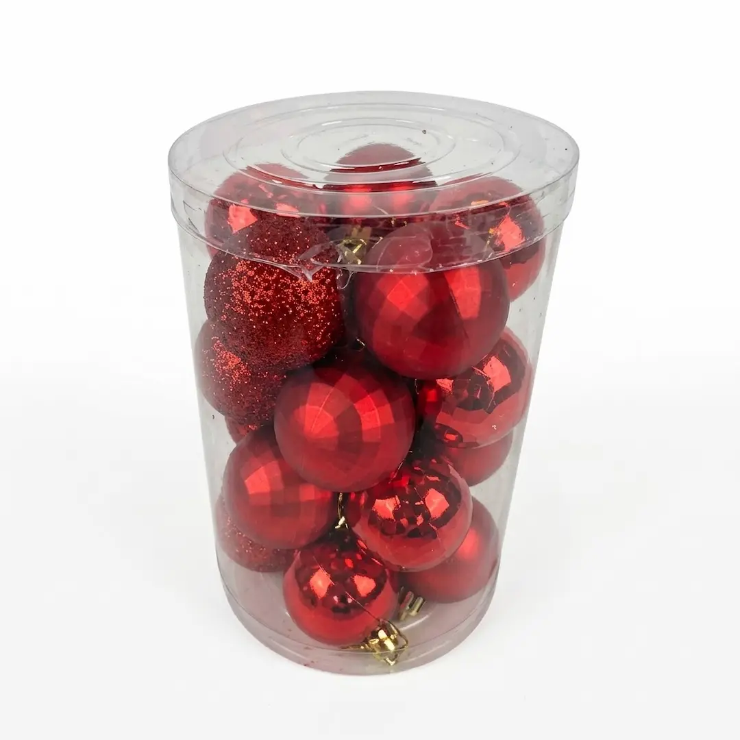BOLAS DE NAVIDAD ROJO 6CM x20
