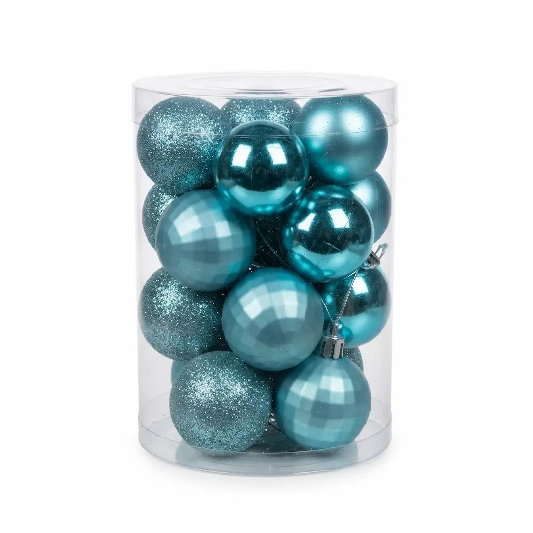 BOLAS DE NAVIDAD CELESTE 4CM x20