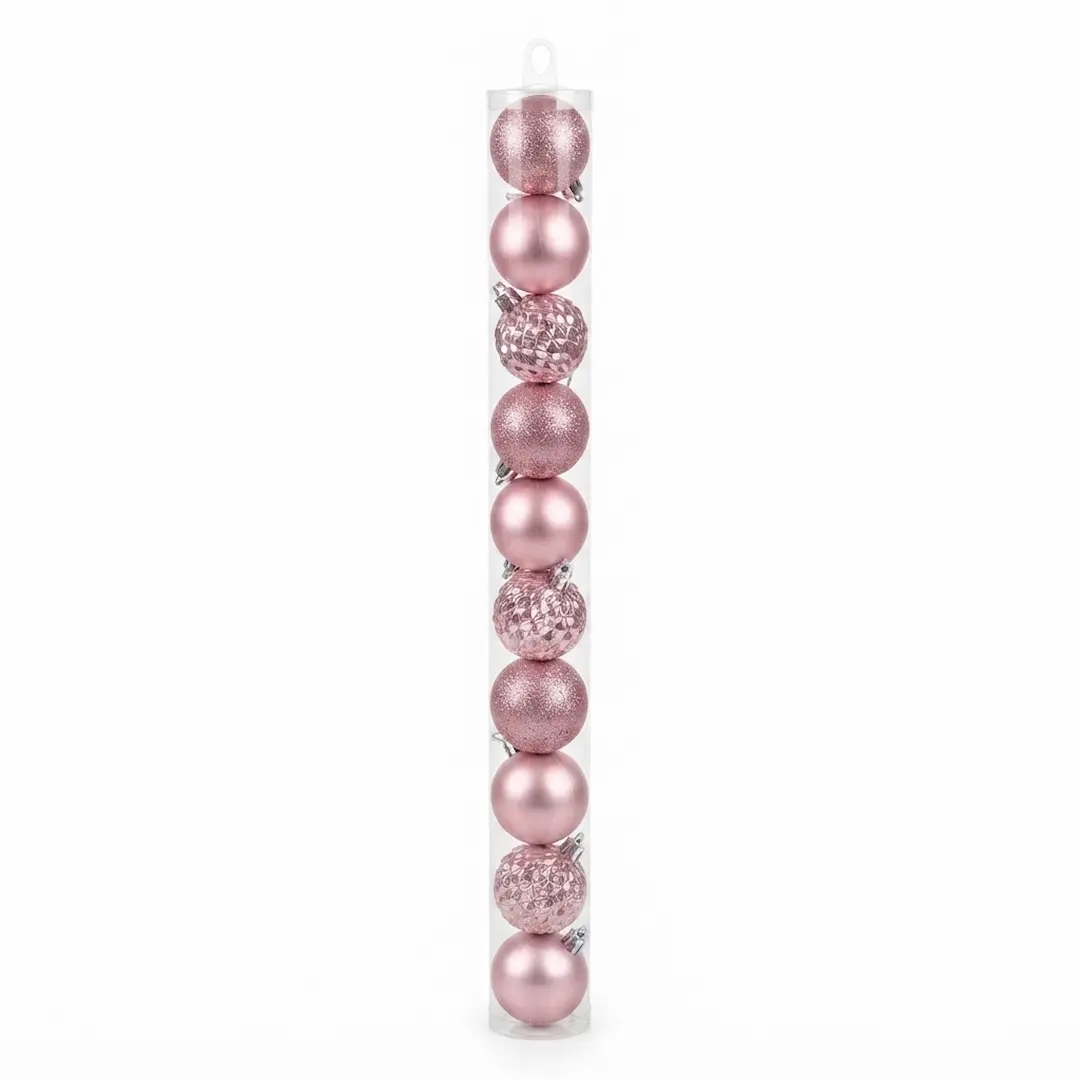 7790780127419RV BOLAS DE NAVIDAD ROSA VIEJO 5CM x10