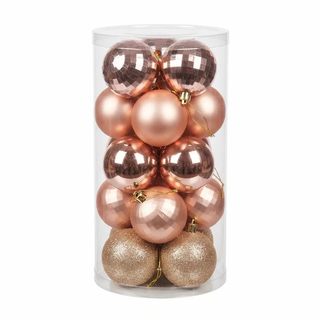 BOLAS DE NAVIDAD ROSA 7CM x20