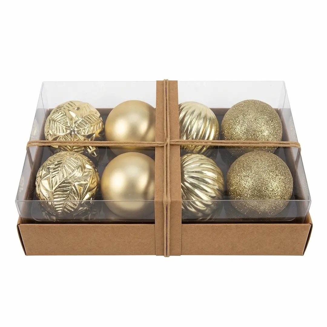 BOLAS DE NAVIDAD DORADO 8CM x8