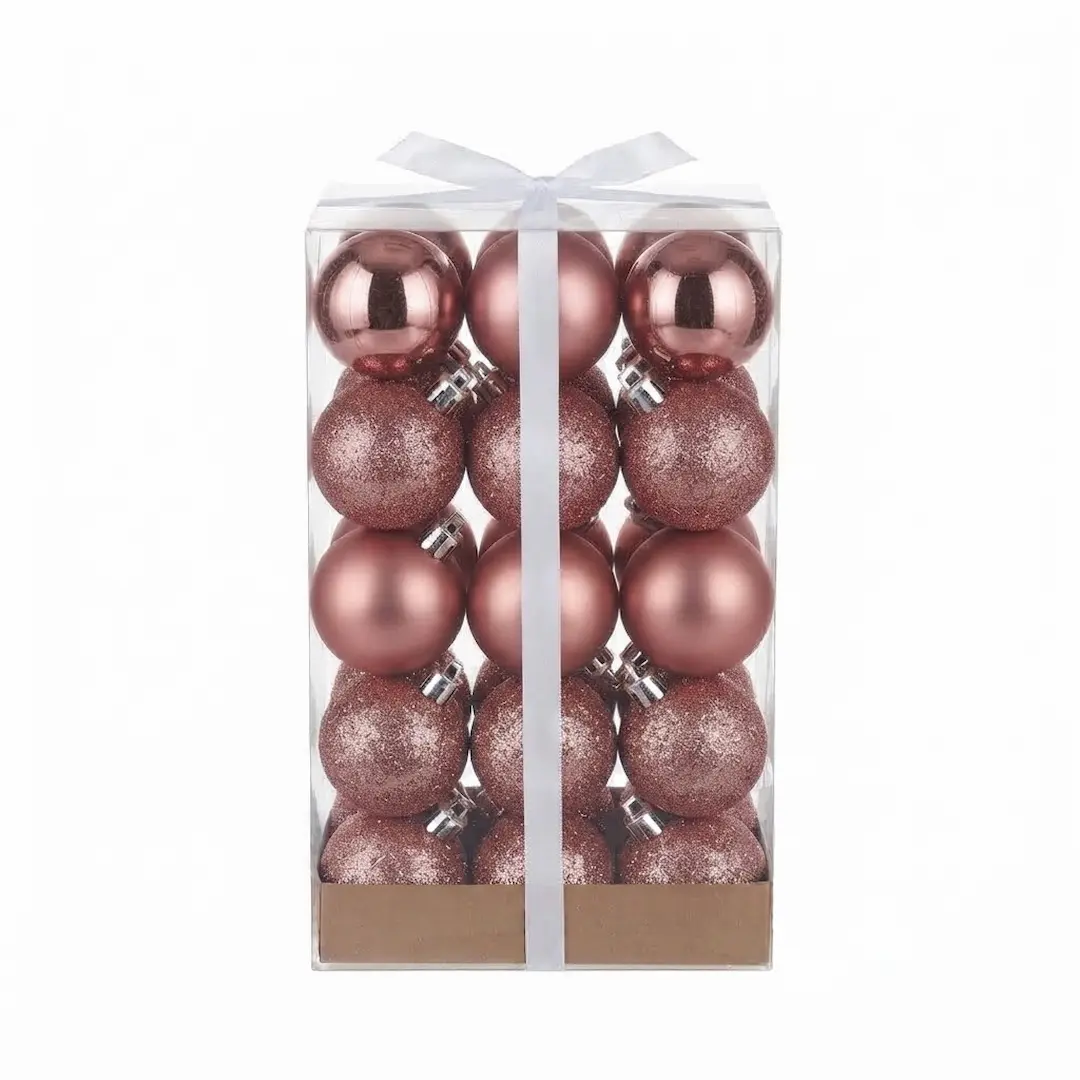 7790780142320RV BOLAS DE NAVIDAD ROSA VIEJO 7CM x30