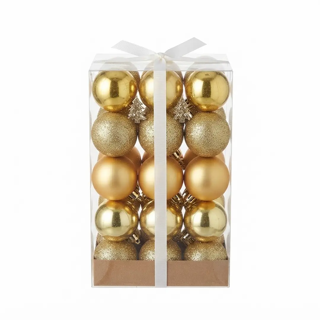 7790780142382D BOLAS DE NAVIDAD DORADO 6CM x30