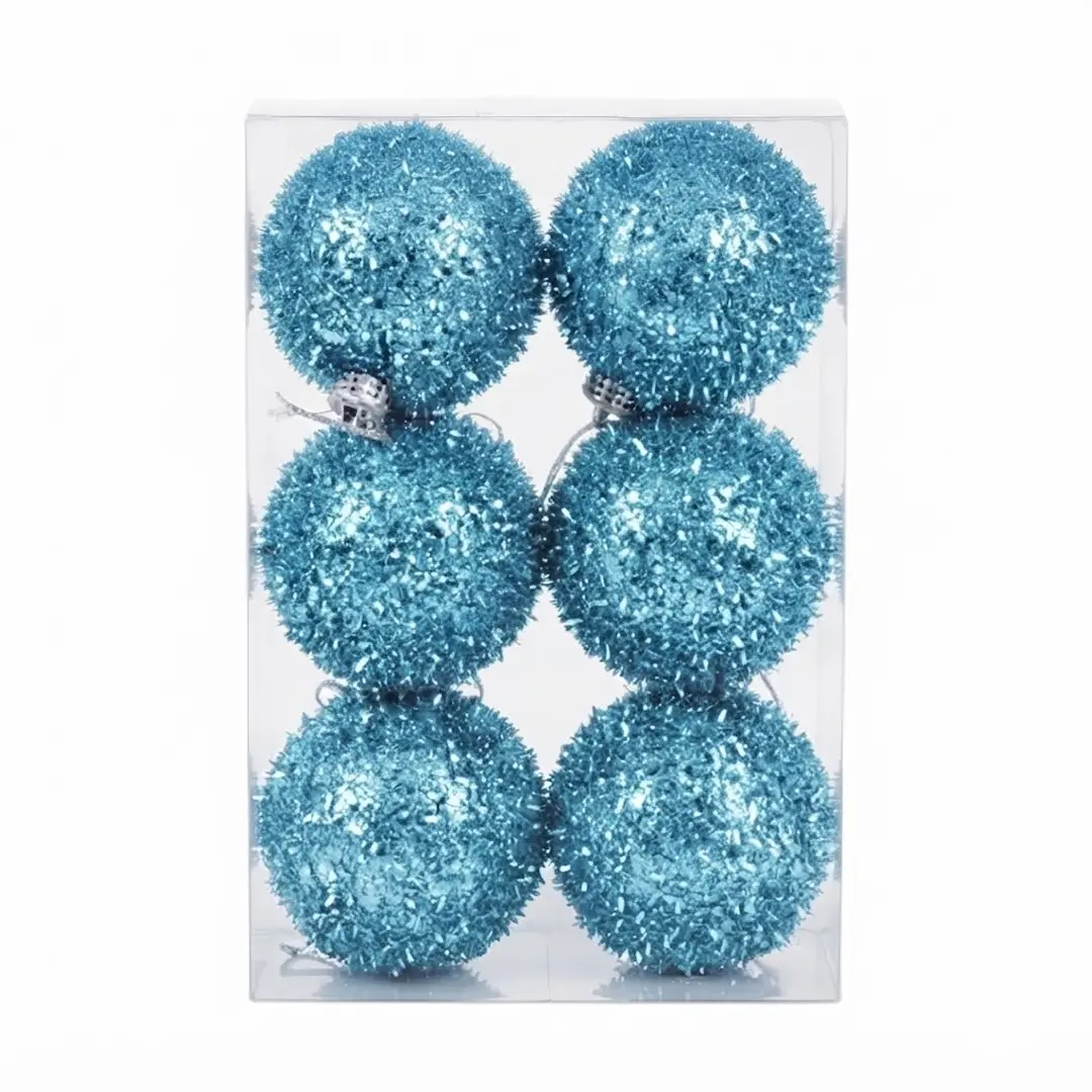 BOLAS DE NAVIDAD CELESTE 7CM x6