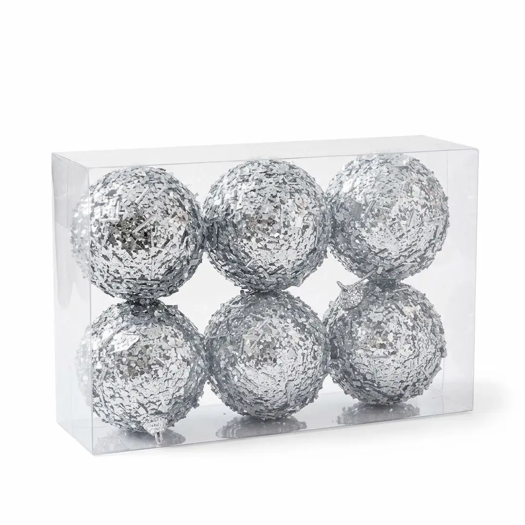 BOLAS DE NAVIDAD PLATEADO 5CM x6