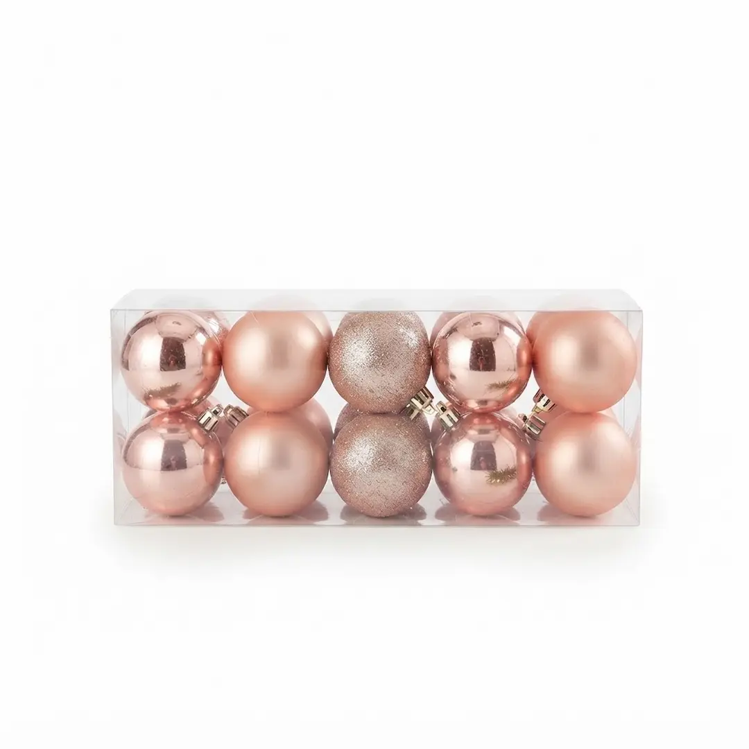 BOLAS DE NAVIDAD ROSA 7CM x20