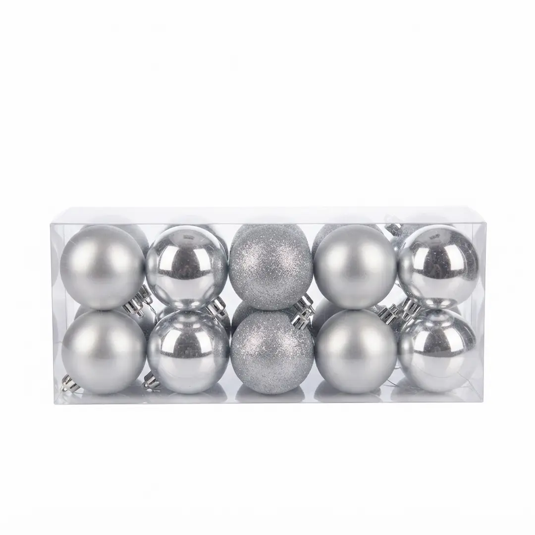 BOLAS DE NAVIDAD PLATEADO 7CM x20
